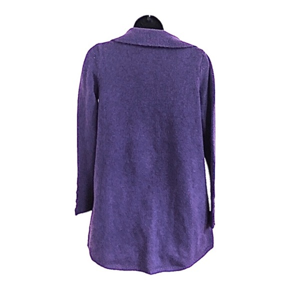 Zara purple knit fuzzy button down long cardigan jacket size medium brand new - Picture 10 of 16